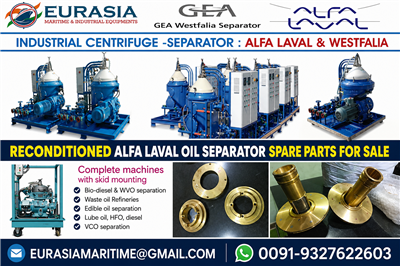 Alfa Laval oil separator purifier spare parts MAB-103B, MAB-104, MAB-205