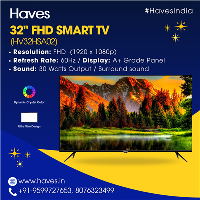 Haves 32 Inch Full HD Smart android LED TV Frameless