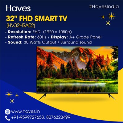 Haves 32 Inch Full HD Smart android LED TV Frameless