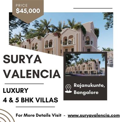 Surya Valencia - Exclusive Lifestyle Villas with 4 & 5 BHK Luxury Homes