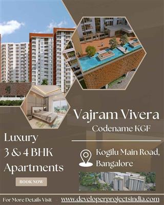 Vajram Vivera 3 & 4 BHK Luxury Apartments in Bangalore | Premium Flats in Kogilu