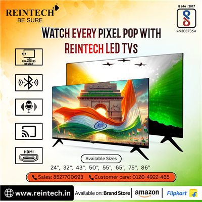 Reintech Led Tv manufacturing in India.