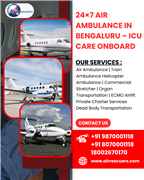 24×7 Air Ambulance in Bengaluru – ICU Care Onboard