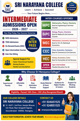 TOSS 10&10+2 Admissions in Hyderabad