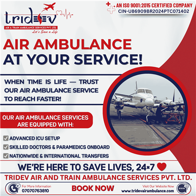 Full Tilt Tridev Air Ambulance Services in Ranchi—Give a Helping Hand to Patient