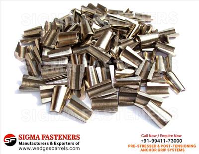 Post Tensioning wedges and barrels, pre stressed anchor grip system, anchor head