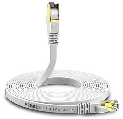 Cat7 Flat Ethernet Cable (White, 10Gbps)
