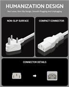 Computer Power Cable Cord – IEC Mains, for PC/Desktop/Monitor/Printer (Black/Whi