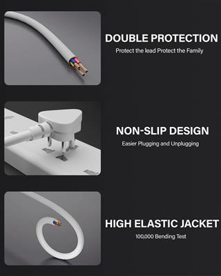 Computer Power Cable Cord – IEC Mains, for PC/Desktop/Monitor/Printer (Black/Whi