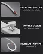 Computer Power Cable Cord – IEC Mains, for PC/Desktop/Monitor/Printer (Black/Whi