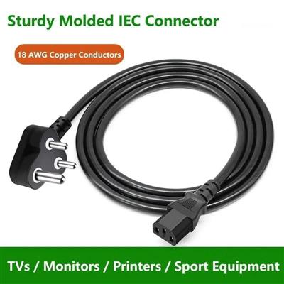Computer Power Cable Cord – IEC Mains, for PC/Desktop/Monitor/Printer (Black/Whi