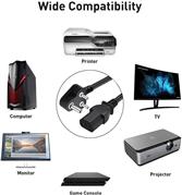 Computer Power Cable Cord – IEC Mains, for PC/Desktop/Monitor/Printer (Black/Whi