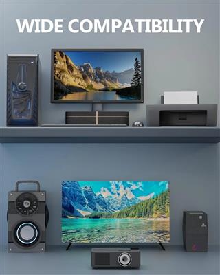 Computer Power Cable Cord – IEC Mains, for PC/Desktop/Monitor/Printer (Black/Whi