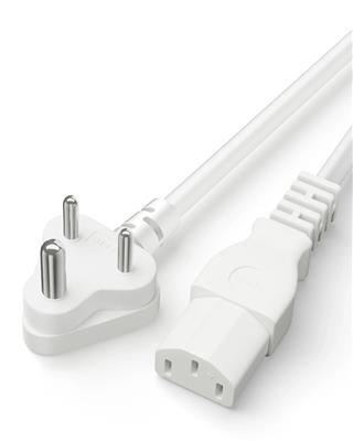 Computer Power Cable Cord – IEC Mains, for PC/Desktop/Monitor/Printer (Black/Whi