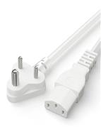 Computer Power Cable Cord – IEC Mains, for PC/Desktop/Monitor/Printer (Black/Whi