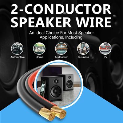 FEDUS 14 Gauge/AWG Speaker Wire Oxygen-Free Copper 2 Conductors Audio Speaker Ca