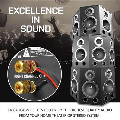 FEDUS 14 Gauge/AWG Speaker Wire Oxygen-Free Copper 2 Conductors Audio Speaker Ca