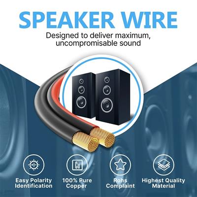 FEDUS 14 Gauge/AWG Speaker Wire Oxygen-Free Copper 2 Conductors Audio Speaker Ca