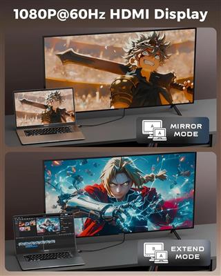 FEDUS HDMI to VGA Cable Adapter 1080P@60Hz Uni-Directional HDMI Computer to VGA