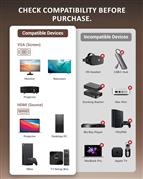 FEDUS HDMI to VGA Cable Adapter 1080P@60Hz Uni-Directional HDMI Computer to VGA