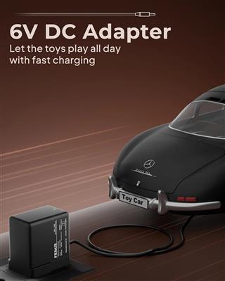 FEDUS 6v Charger for Kids Ride on Car Toys, 6 Volt Battery Charger with Charging