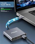 FEDUS 3-in-1 USB Hub Type C Hub, USB C Hub, USB Type C to 4K HDMI adapter Conver