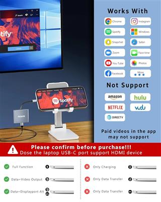 FEDUS 3-in-1 USB Hub Type C Hub, USB C Hub, USB Type C to 4K HDMI adapter Conver