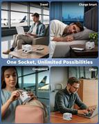 FEDUS Surge Protector, 3 Way Cube Shape Universal Sockets with USB Port Type A &