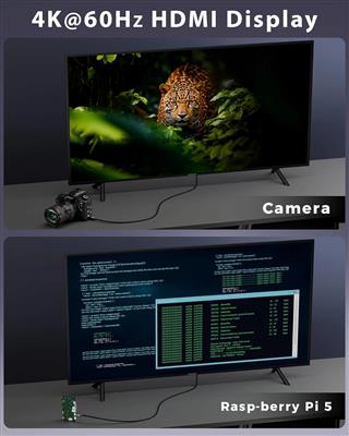 FEDUS 4K Micro HDMI to HDMI Cable 1.5 Meter, Micro HDMI 2.0 Adapter [4K@60Hz, 2K