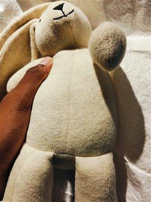 Pluchi Premium Knitted Bunny Soft Toy Baby-Safe Cotton Plush BIS Certified Nurse