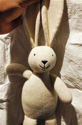 Pluchi Premium Knitted Bunny Soft Toy Baby-Safe Cotton Plush BIS Certified Nurse