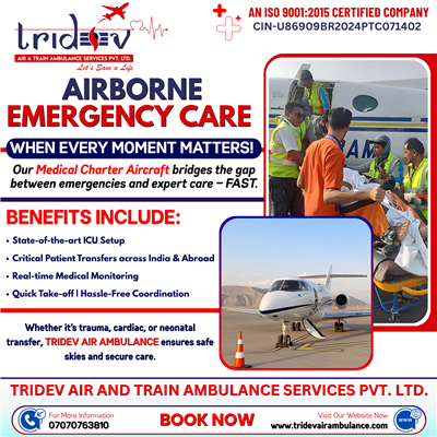 Choose the Tridev Air Ambulance Service in Patna for Your First Trip