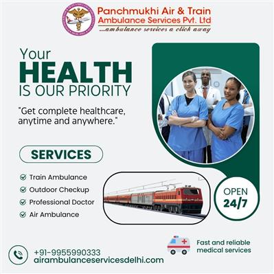 Panchmukhi Train Ambulance from Ranchi to Delhi- Delivering years of trusted