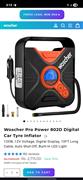 Woscher 802D Digital Car Tyre Inflator | Auto Shut-Off Air Pump 12V
