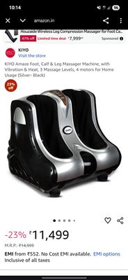 Agaro Leg & Foot Massager | Heat, Kneading, Calf Pain Relief – Tested