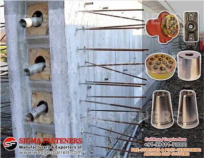 Post Tensioning wedges and barrels, pre stressed anchor grip system, anchor head