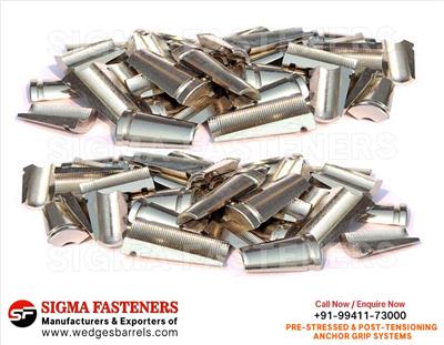 Post Tensioning wedges and barrels, pre stressed anchor grip system, anchor head