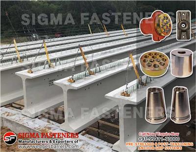 Post Tensioning wedges and barrels, pre stressed anchor grip system, anchor head