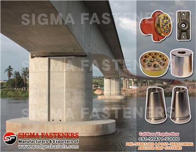Post Tensioning wedges and barrels, pre stressed anchor grip system, anchor head