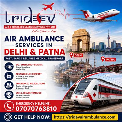 Critical Care in the Sky: Advanced Tridev Air Ambulance Services in Patna for Ti
