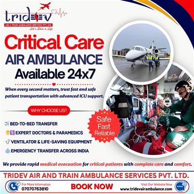 High-Performance Tridev Air Ambulance Services in Ranchi Medical Transport