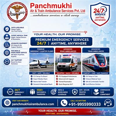 Panchmukhi Offers the Best Air and Train Ambulance Service for Emergency Medical
