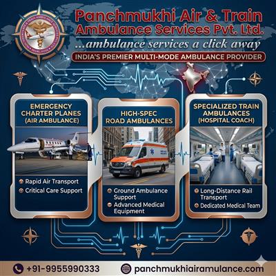 Panchmukhi Air and Train Ambulance Services in Varanasi Execute Transfer Mission