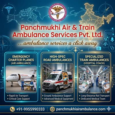 Panchmukhi Air and Train Ambulance Services in Ernakulam Are an Excellent Choice