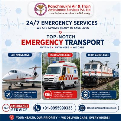 Transfer Ventilator Patients via Panchmukhi Air and Train Ambulance Service