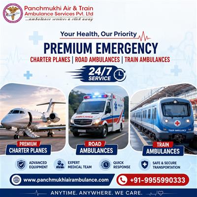 Book Panchmukhi Air and Train Ambulance in Patna to Shift Your Sick Patients