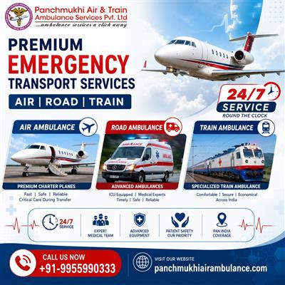 Call Panchmukhi Air and Train Ambulance in Chennai, Which Offers Advanced Medica
