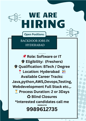 Software Developer Fresher Jobs in Hyderabad