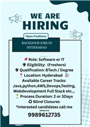 Software Developer Fresher Jobs in Hyderabad