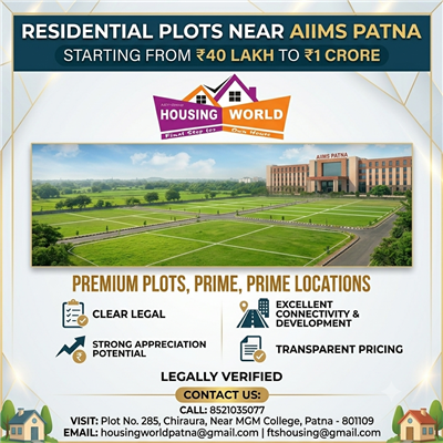 Residential Plots Near AIIMS Patna from ₹40 Lakh to ₹1 Crore | Housing World